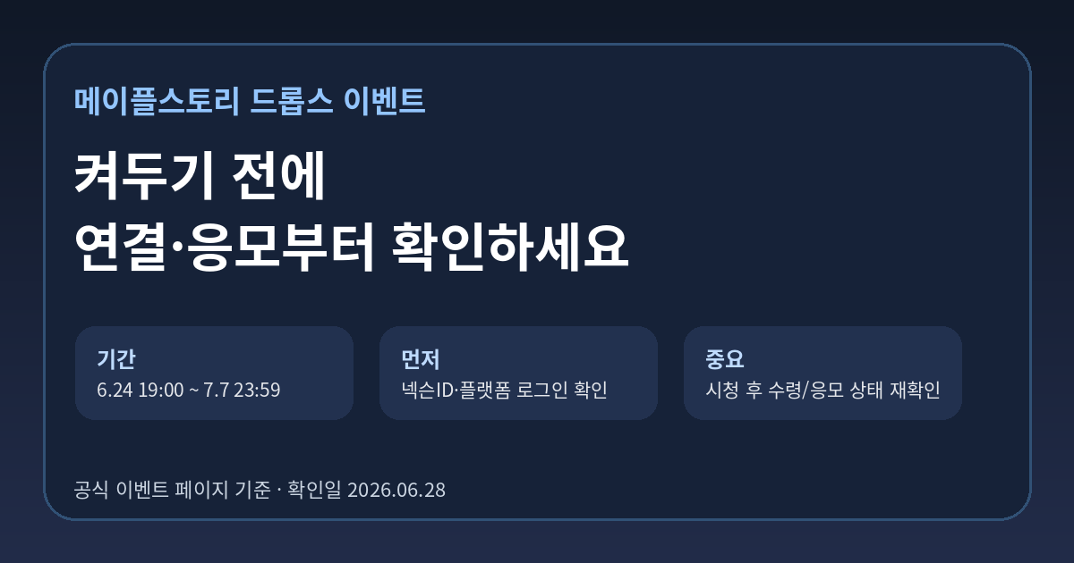 메이플스토리 드롭스 이벤트, 켜두기 전에 먼저 확인할 것 썸네일